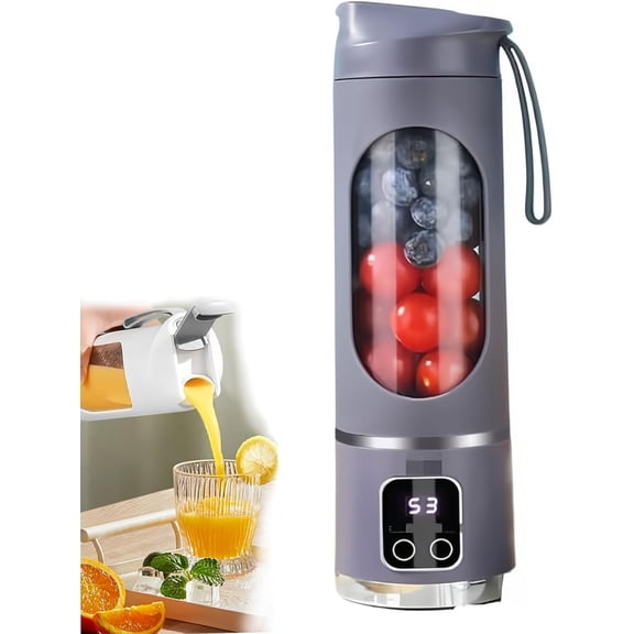 Digital Juicer, 3-Speed ​​Portable Juicer, 12-Blade Ice Crusher with Digital Display, Perfect for Shakes and Smoothies, Enjoy Fresh Juice at Home or on the Go