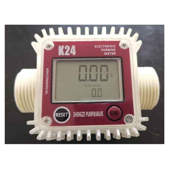 Digital K24 Turbine Flow Meter 1 Inch Vertical/Horizontal Diesel Oil Fuel Flow Meter Gauge For Chemicals Liquid Water ,Energy-Saving