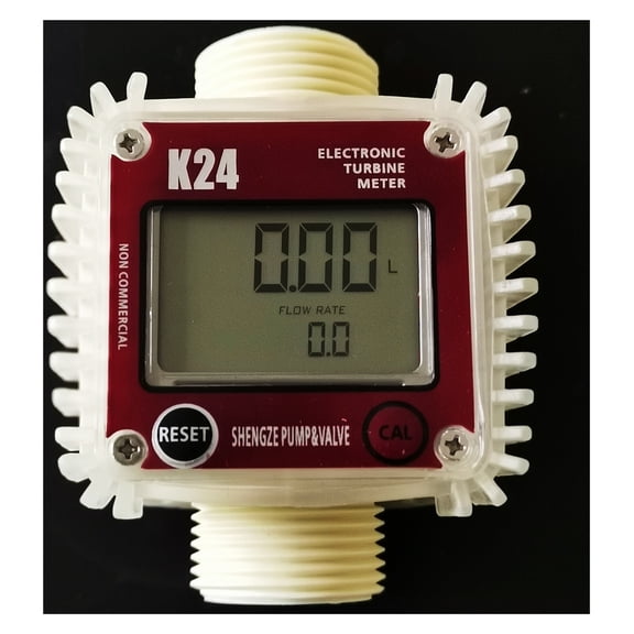 Digital K24 Turbine Flow Meter 1 Inch Vertical/Horizontal Diesel Oil Fuel Flow Meter Gauge For Chemicals Liquid Water ,Energy-Saving