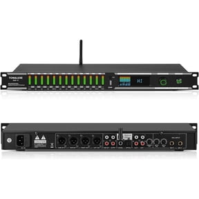 Digital Karaoke Mixer Audio Processor System with DSP, Professional Pre-Stage Effector Vocal Effects Preamp KTV Equalizer, Anti-Howling Microphone Sound Processor w/Bluetooth Optical Audio