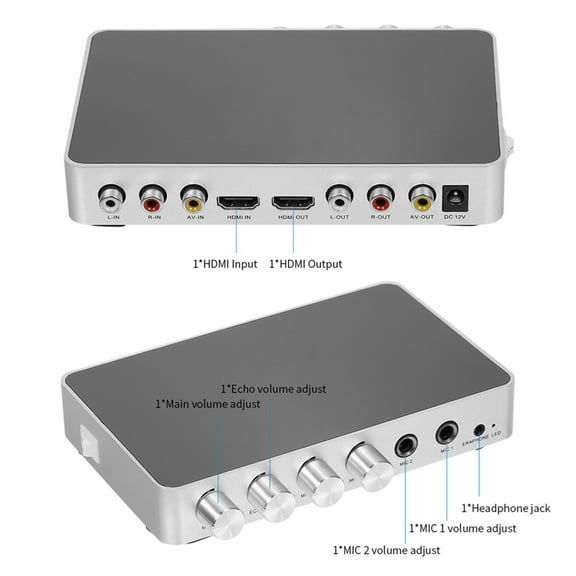 Digital Karaoke Sound Mixer Portable Digital Stereo Audio System 4K/2K HD Karaoke Amplifier With Microphone