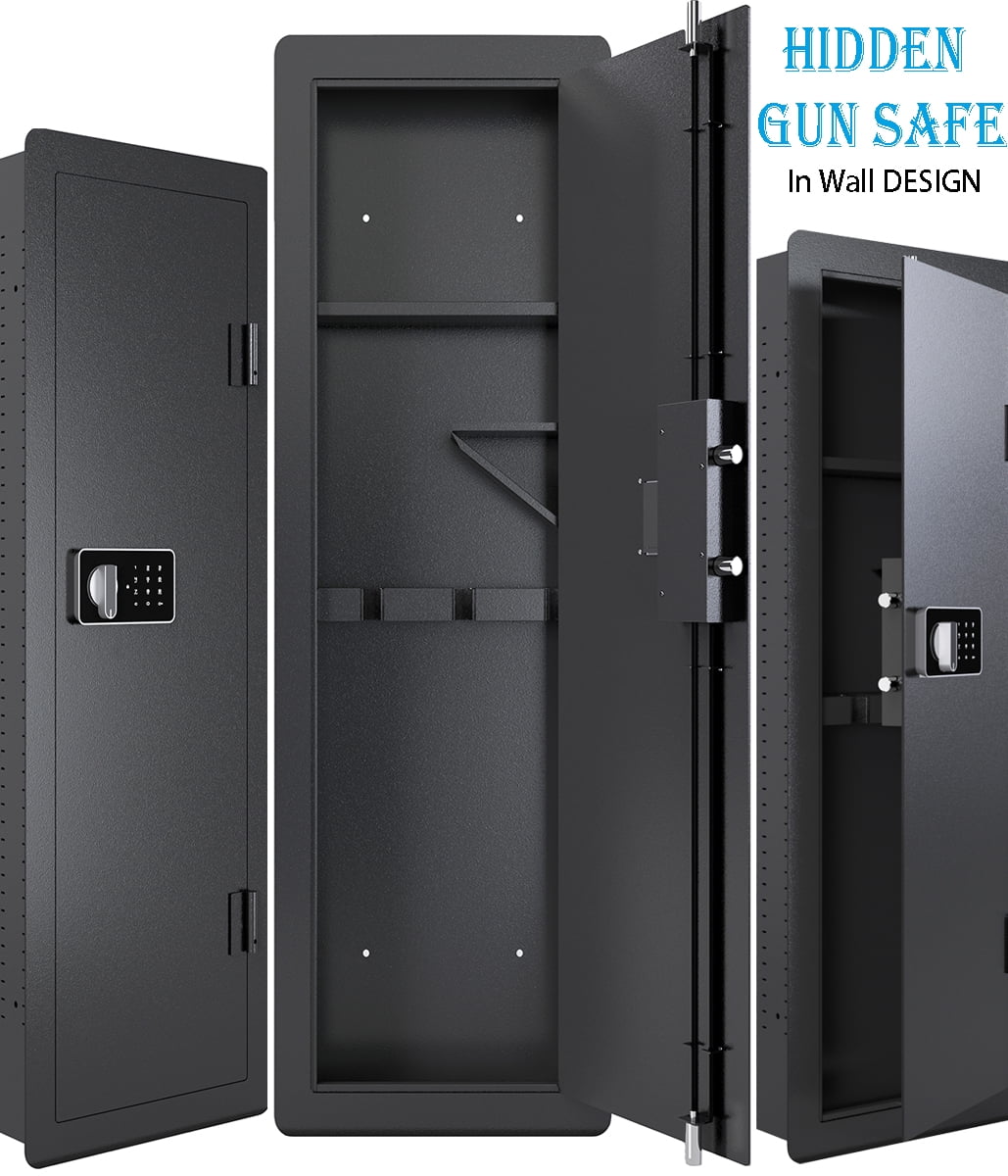 Seizeen Digital Keypad Gun Wall Safe, HeavyDuty Hidden Storage