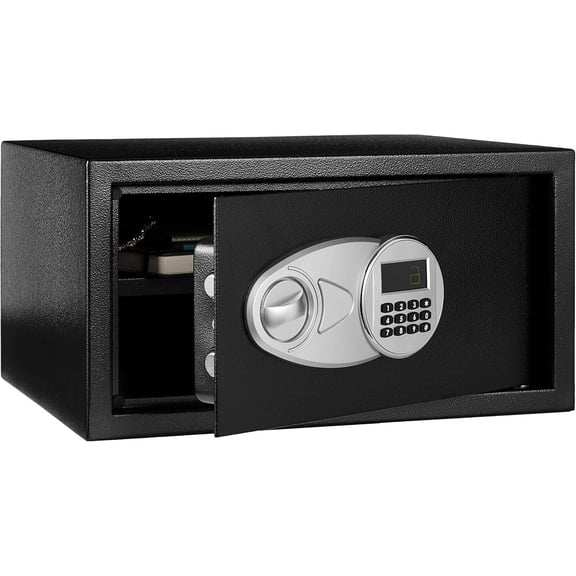 Digital Keypad Steel Security Safe Box with Removable Shelf Black 1 Cubic Foot 16.9 W x 14.6 D x 9.1 H Inches Bestseling