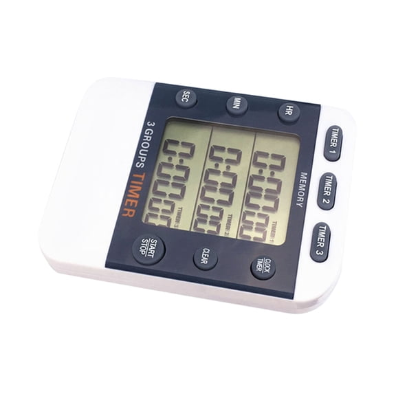 Digital Kitchen Cooking Timer Pocket Timer 3 Channel Count Up/Down Timer with Back Clip Portable Large Display Timer