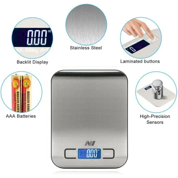 Digital Kitchen Food Diet Postal Scale Multifunction High Accuracy 11Lb
