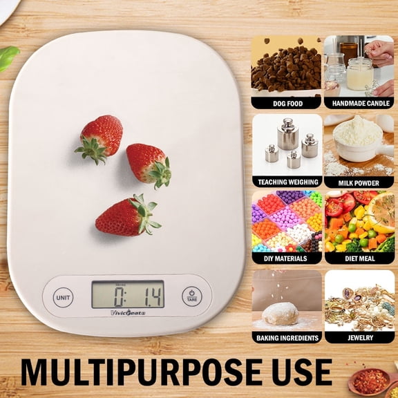 Digital Kitchen Food Scale – 6.6 lb / 0.1 g High Precision Stainless Steel Scale with LCD Display, Tare Function, for Baking, Coffee, Dieting, and Meal Prep