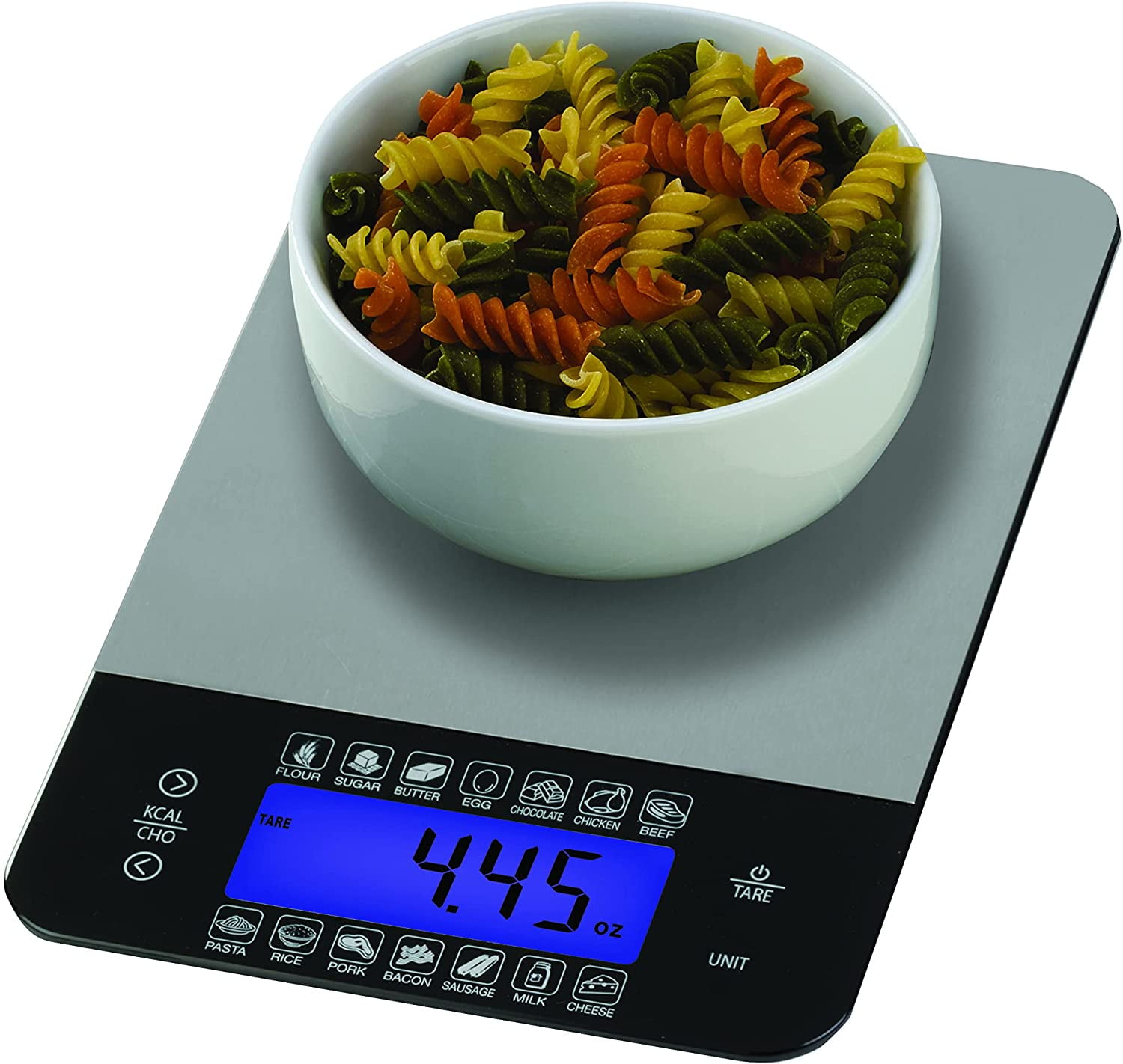 Digital Kitchen Food Scale with Calorie & Carb Calculator Stainless