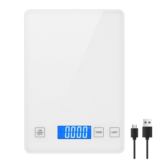 Digital Kitchen Food Scale USB Rechargeable/Battery Powered Scale with Tare for Cooking Baking ,Multi Measuring Units