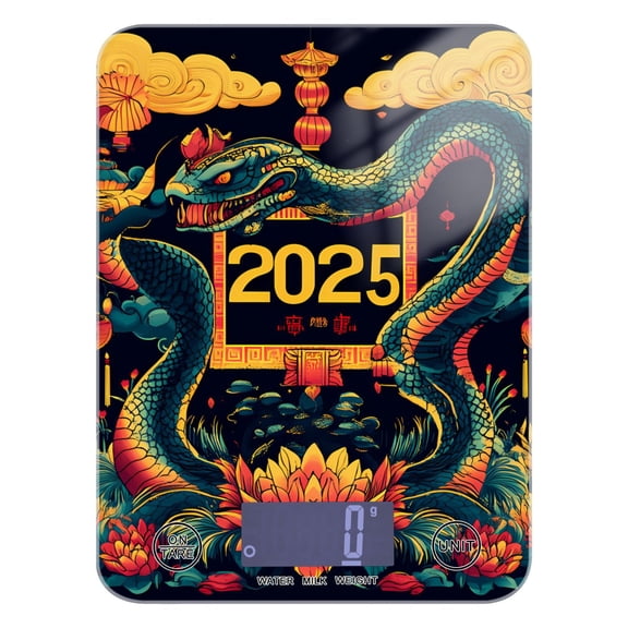 Digital Kitchen Food Scale Weight Grams Oz for Baking Cooking Coffee 11lb 0.05oz/1g Glass 2025 Snake Year