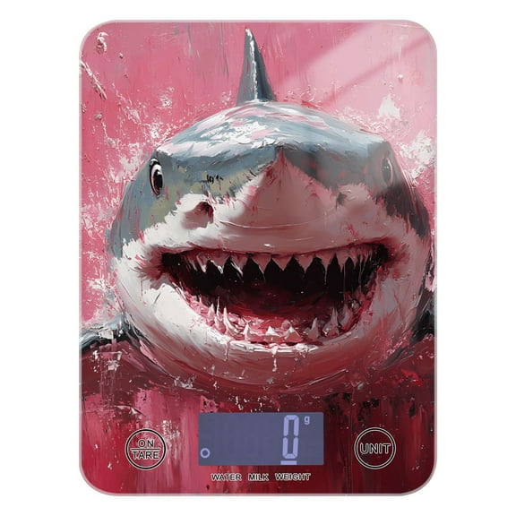 Digital Kitchen Food Scale Weight Grams Oz for Baking Cooking Coffee 11lb 0.05oz/1g Glass Aggressive Shark