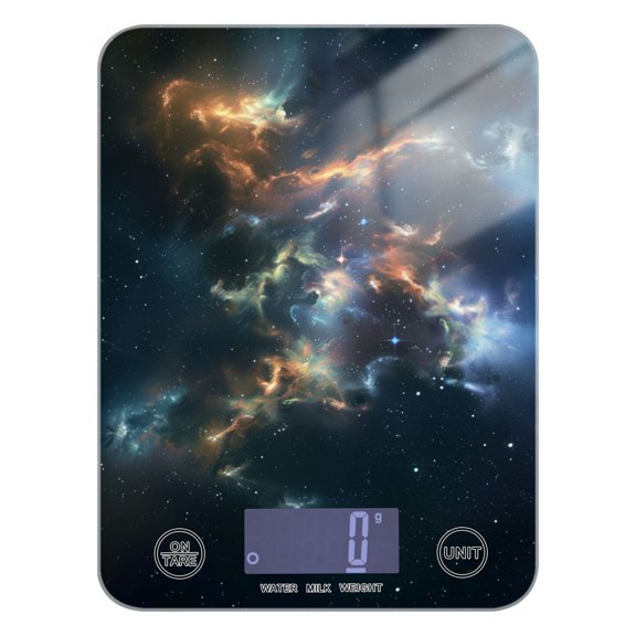 Digital Kitchen Food Scale Weight Grams Oz for Baking Cooking Coffee 11lb 0.05oz/1g Glass Beautiful Nebulae