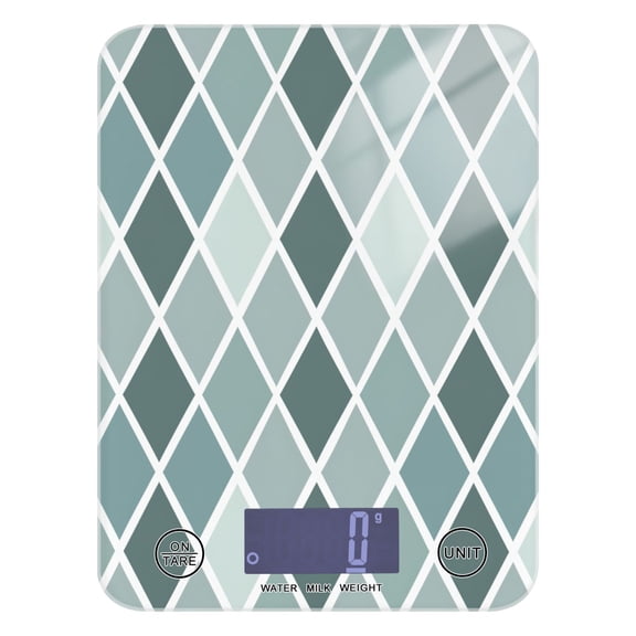 Digital Kitchen Food Scale Weight Grams Oz for Baking Cooking Coffee 11lb 0.05oz/1g Glass Bluish White Block