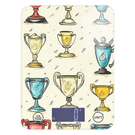 Digital Kitchen Food Scale Weight Grams Oz for Baking Cooking Coffee 11lb 0.05oz/1g Glass Cartoon Trophies