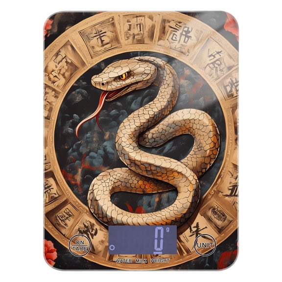 Digital Kitchen Food Scale Weight Grams Oz for Baking Cooking Coffee 11lb 0.05oz/1g Glass Chinese Zodiac Of Snake