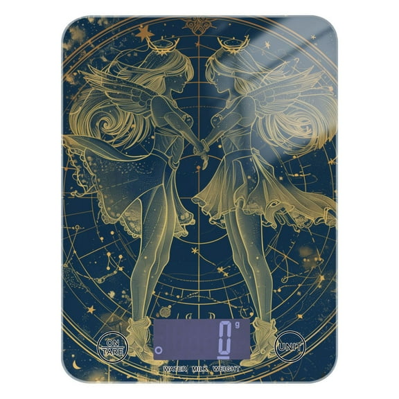 Digital Kitchen Food Scale Weight Grams Oz for Baking Cooking Coffee 11lb 0.05oz/1g Glass Gemini Of Zodiac