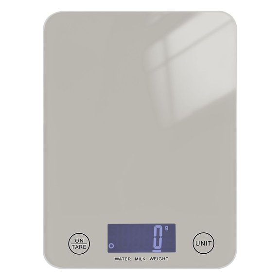 Digital Kitchen Food Scale Weight Grams Oz for Baking Cooking Coffee 11lb 0.05oz/1g Glass Grey