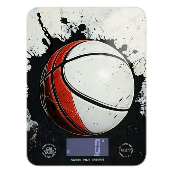 Digital Kitchen Food Scale Weight Grams Oz for Baking Cooking Coffee 11lb 0.05oz/1g Glass Ink Basketball