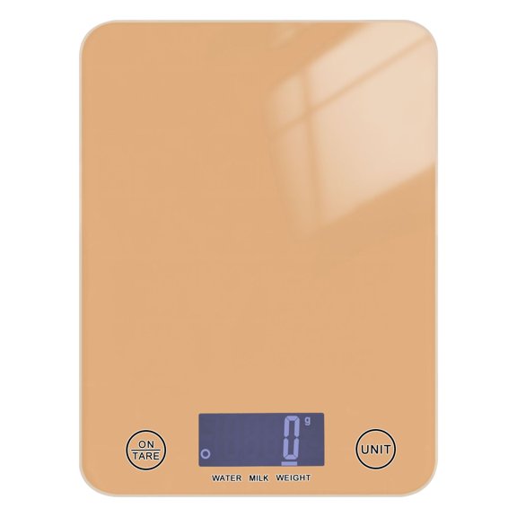 Digital Kitchen Food Scale Weight Grams Oz for Baking Cooking Coffee 11lb 0.05oz/1g Glass Light Warm Brown