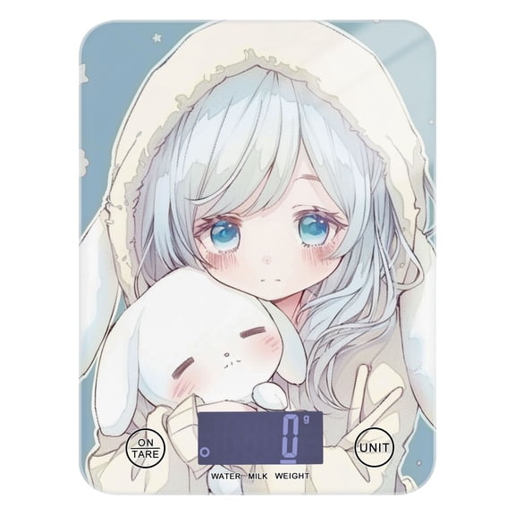 Digital Kitchen Food Scale Weight Grams Oz for Baking Cooking Coffee 11lb 0.05oz/1g Glass Lovely Girl Holding Dog