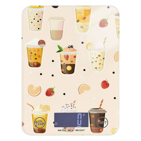 Digital Kitchen Food Scale Weight Grams Oz for Baking Cooking Coffee 11lb 0.05oz/1g Glass Milk Tea and Fruit