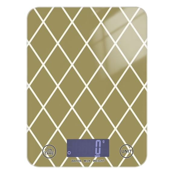 Digital Kitchen Food Scale Weight Grams Oz for Baking Cooking Coffee 11lb 0.05oz/1g Glass Olive Brown Block