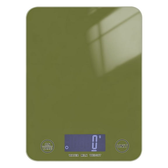 Digital Kitchen Food Scale Weight Grams Oz for Baking Cooking Coffee 11lb 0.05oz/1g Glass Olive Green