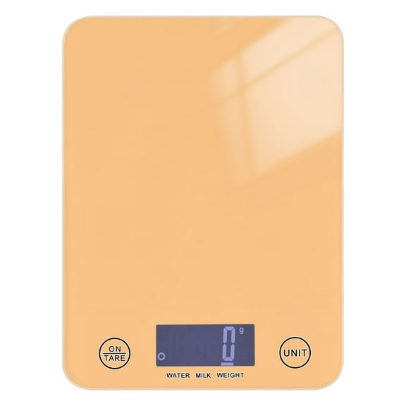 Digital Kitchen Food Scale Weight Grams Oz for Baking Cooking Coffee 11lb 0.05oz/1g Glass Pale Orange