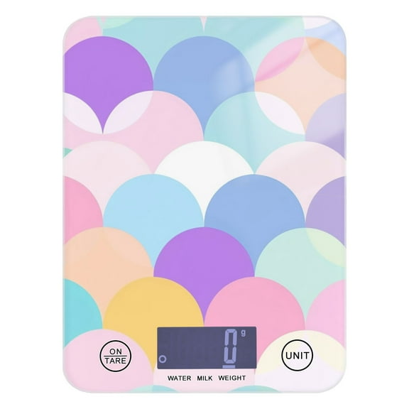 Digital Kitchen Food Scale Weight Grams Oz for Baking Cooking Coffee 11lb 0.05oz/1g Glass Pastel Colors Scales