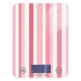 thumbnail image 1 of Digital Kitchen Food Scale Weight Grams Oz for Baking Cooking Coffee 11lb 0.05oz/1g Glass Pink Striped, 1 of 7