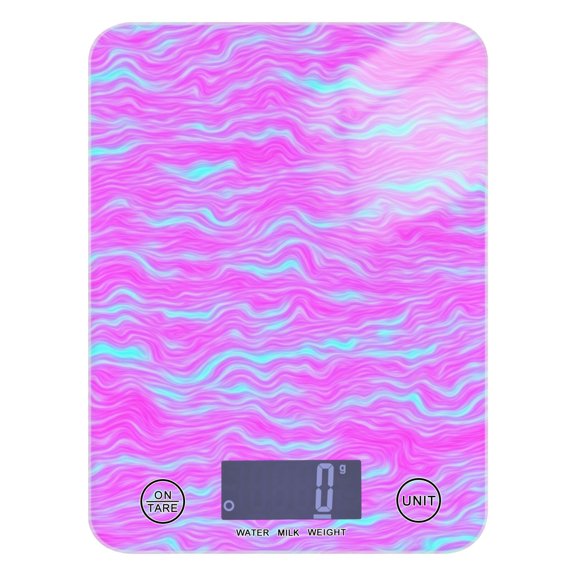 Digital Kitchen Food Scale Weight Grams Oz for Baking Cooking Coffee 11lb 0.05oz/1g Glass Purple Wave