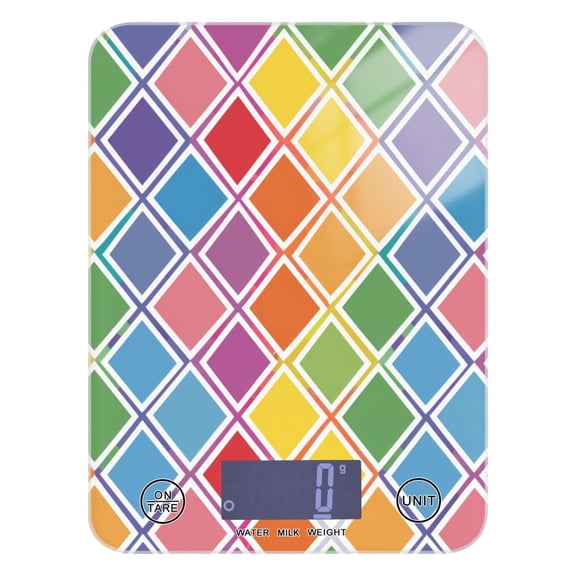 Digital Kitchen Food Scale Weight Grams Oz for Baking Cooking Coffee 11lb 0.05oz/1g Glass Rainbow Block