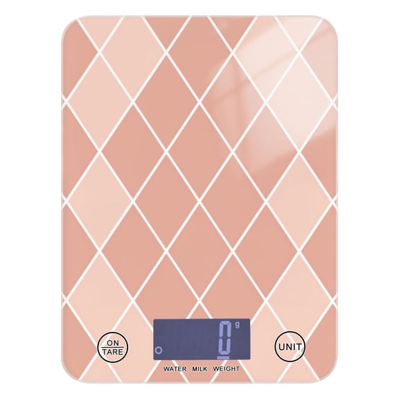 Digital Kitchen Food Scale Weight Grams Oz for Baking Cooking Coffee 11lb 0.05oz/1g Glass Rose Beige Block