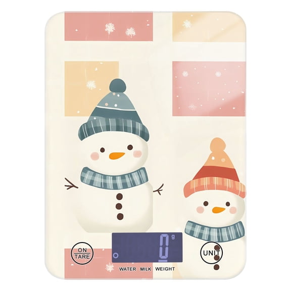 Digital Kitchen Food Scale Weight Grams Oz for Baking Cooking Coffee 11lb 0.05oz/1g Glass Snowman and Block
