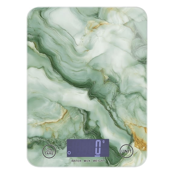 Digital Kitchen Food Scale Weight Grams Oz for Baking Cooking Coffee 11lb 0.05oz/1g Glass Soft Green Marble