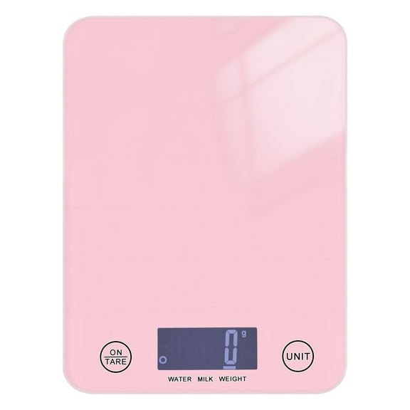 Digital Kitchen Food Scale Weight Grams Oz for Baking Cooking Coffee 11lb 0.05oz/1g Glass Soft Pink
