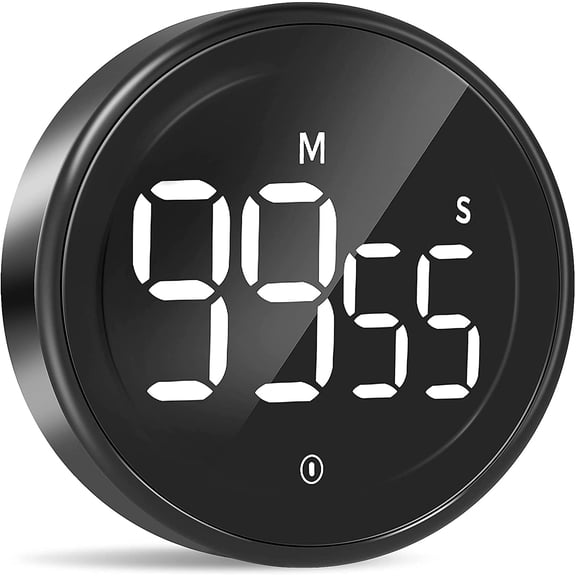 Digital Kitchen , Magnetic Countdown Countup with Large LED Display, 2 Brightness Levels, 3 Volume Levels, Productivity s for Classroom Cooking Fitness