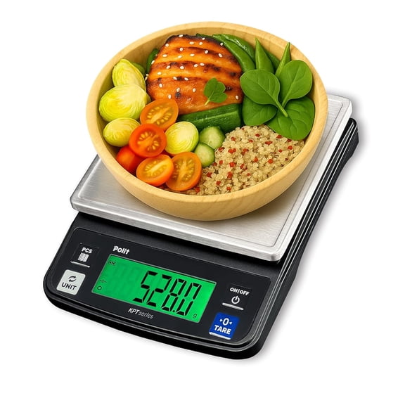 Digital Kitchen Scale 0.5g Precision 13lb/6kg with Stainless Steel Tray Dual Power and Counting Mode