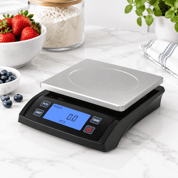 Dark Scale Digital Kitchen Scale 30kg/66lb Large Stainless Food Weight Grams And ...