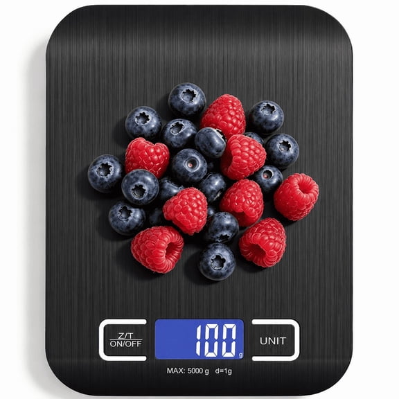 Digital Kitchen Scale, 5000g/0.1g High Precision Food Scale, Stainless Steel Digital Cooking Scale with Tare Function & Unit Conversion, LCD Display Electronic Scale for Baking, Cooking, Meal Prep