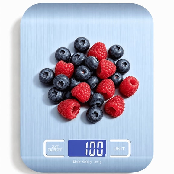 Digital Kitchen Scale, 5000g/0.1g High Precision Food Scale, Stainless Steel Digital Cooking Scale with Tare Function & Unit Conversion, LCD Display Electronic Scale for Baking, Cooking, Meal Prep