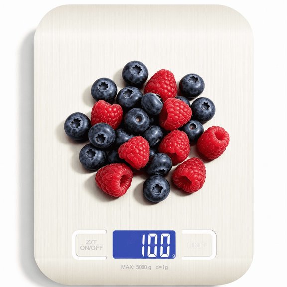 Digital Kitchen Scale, 5000g/0.1g High Precision Food Scale, Stainless Steel Digital Cooking Scale with Tare Function & Unit Conversion, LCD Display Electronic Scale for Baking, Cooking, Meal Prep