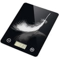 thumbnail image 1 of Digital Kitchen Scale, Food Scale with Tempered Glass, Grams and Ounces, 1g High Accuracy for Baking, Cooking, Food (Black Glass), 1 of 3