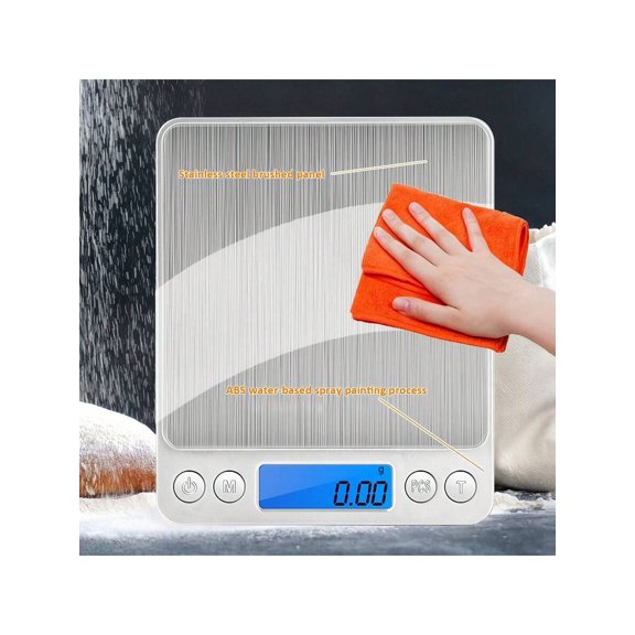 Digital Kitchen Scale High-Precision, 0.1g Mini Electronic Food Scale for Baking and Cooking, Portable Small Gram Scale for Jewelry, Coffee, and Herbs, Battery Included, Black