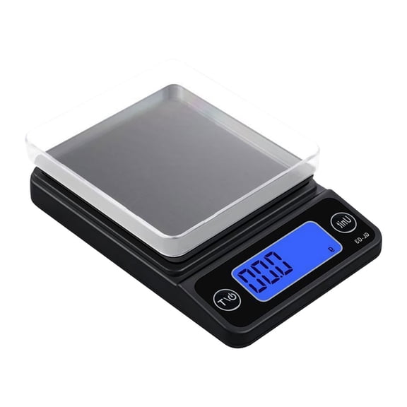 Digital Kitchen Scale, Lcd Weighing Scale, High Precision Gram Scale With 2 Trays, Battery Powered Tare Scale Ideal For Cooking, Baking And Small Precious Jewelry Accurate Weighing Use,Black