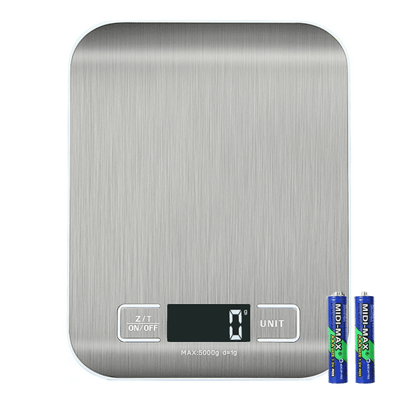 Digital Kitchen Scale, Premium Stainless Steel Food Scales Weight Grams and Oz for Baking and Cooking