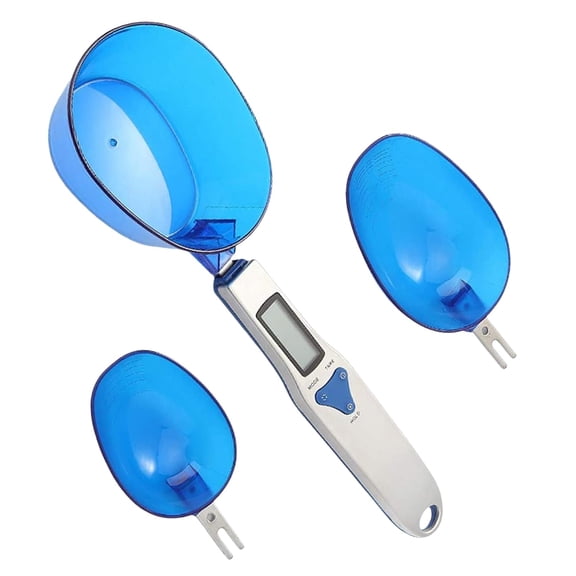 Digital Kitchen Scale Spoon 500g/0.1g, Stainless Steel Measuring Spoon with 3 Interchangeable Heads, 4 Units g/oz/ct/gn LCD Display Food Weight Scale for Milk, Tea, Flour and Spices