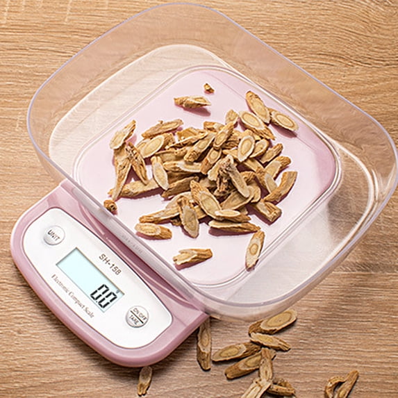 Digital Kitchen Scale with Bowl - 3kg Capacity, 0.1g Precision, Pink - Perfect for Baking, Cooking, Meal Prep & Dieting