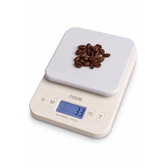 Digital Kitchen Scale with LCD Display, Multi-Unit Conversion, Battery Operated White
