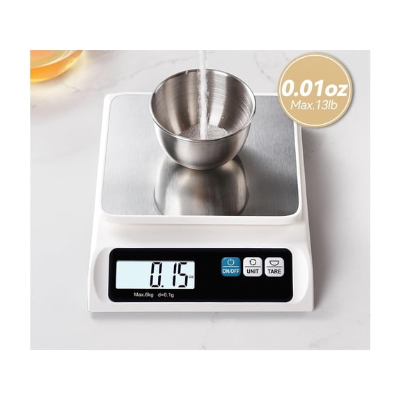 Digital Kitchen Scale with Removable Stainless Steel Pan, Backlit LCD Display, for Cooking, Baking