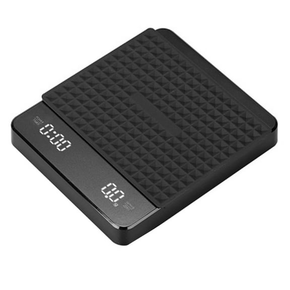 Digital Kitchen Scale with Timer - 0.1g High Precision to 3kg, 300mAh Rechargeable Battery, Detachable Silicone Mat for Coffee & Baking (Matte Black)